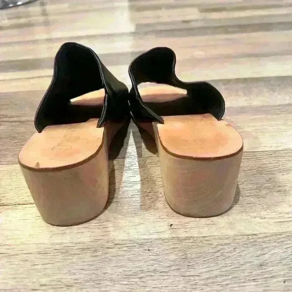 Jeffrey Campbell Leather Willow Wedge Slip-On Sandal Shoes - Picture 4 of 5